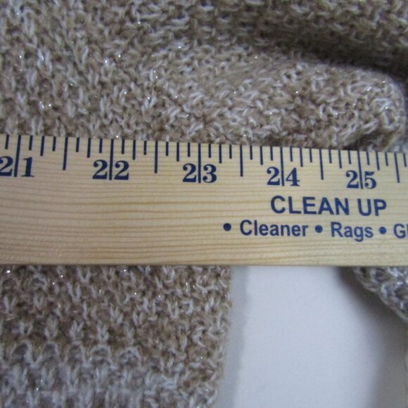 Alyx Colorblock Sweater 1X Tan Asymmetrical Knit Cozy Shimmer Normcore Casual - Picture 6 of 9